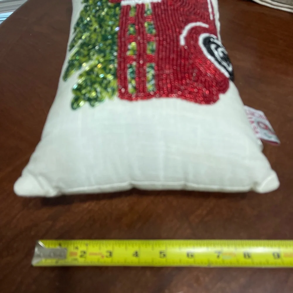 New Farmhouse CHRISTMAS beaded Accent PILLOW